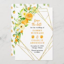 Orangen mit Foliage Wedding Save The Date