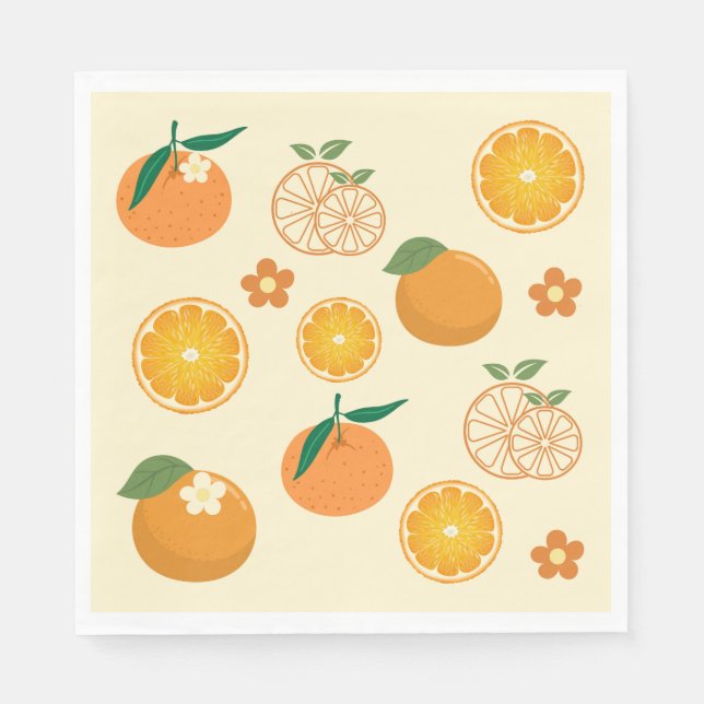 Orangen-Muster Serviette (Vorderseite)
