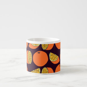 Orangen nahtlose Muster, Vintage Textur. Espressotasse