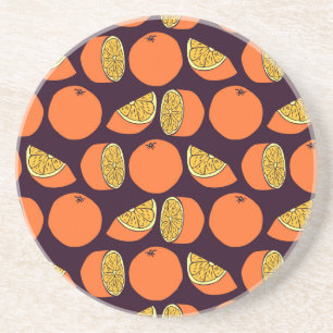 Orangen nahtlose Muster, Vintage Textur. Getränkeuntersetzer