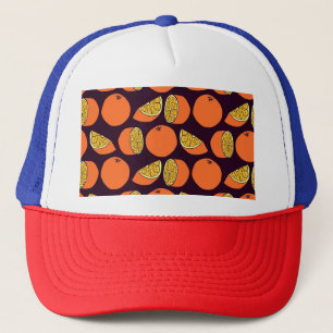 Orangen nahtlose Muster, Vintage Textur. Truckerkappe