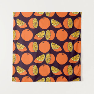 Orangen nahtlose Muster, Vintage Textur. Wandteppich