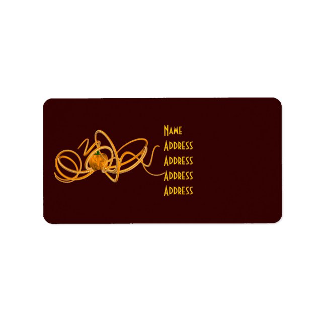 Orangen-Oktopus Adressaufkleber (Vorne)