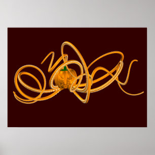 Orangen-Oktopus Poster