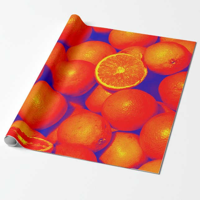 Orangen-Packpapier Geschenkpapier (Ungerollt)
