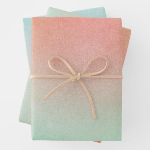 Orangen-Pfirsich-Minze-Hochzeit Geschenkpapier Set