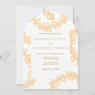Orangen-Plumerien-Hochzeit Einladung