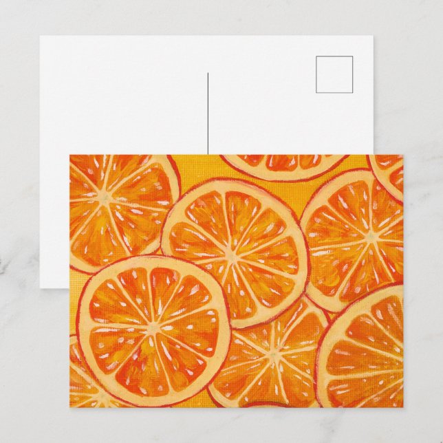 Orangen Postkarte (Vorne/Hinten)