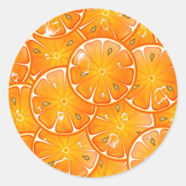 Orangen Runder Aufkleber (Vorderseite)