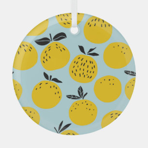 Orangen Sommer: Fruchtbares Vintages Muster Ornament Aus Glas