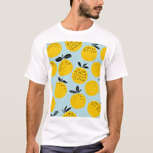 Orangen Sommer: Fruchtbares Vintages Muster T-Shirt