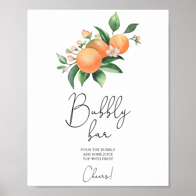 Orangen - sprudelnde Bar Poster (Vorne)