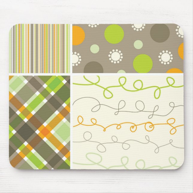 Orangen-u. Browns kombinierte Muster-Gewohnheit Mousepad (Vorne)
