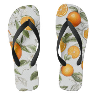 Orangen- und Blätter-Motiv Flip Flops