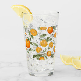 Orangen- und Blätter-Motiv Glas