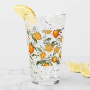 Orangen- und Blätter-Motiv Glas