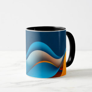 Orangen- und Blauwellen Tasse