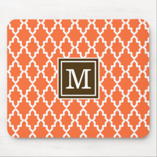 Orangen-und Brown-Marokkaner-Monogramm Mousepad
