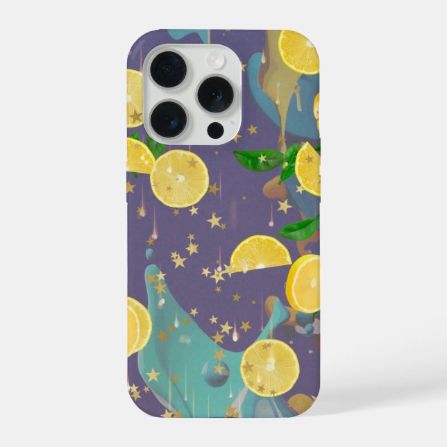 Orangen und Farbspritzer iPhone Hülle (Rückseite)