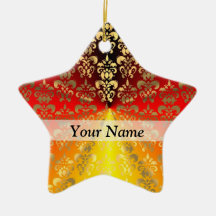 Orangen- und Golddamastmuster