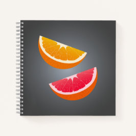 Orangen- und Grapefruit-Zitrus-Spiralblock Notizbuch