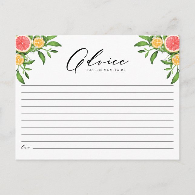 Orangen- und Grapefruitberatung für die Junge Mutt Postkarte (Vorderseite)