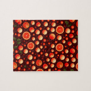Orangen- und Grapefruitmuster Puzzle