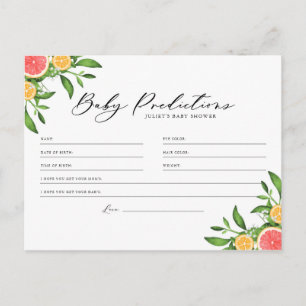 Orangen und Grapefruits Baby Predictions Spielkart Postkarte