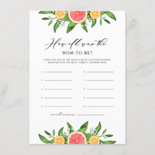 Orangen und Grapefruits Wie alt war die Mama, die  Begleitkarte