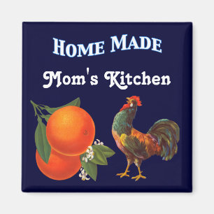 Orangen und Hahn Vintage-Kisten-Kunstmagnet Magnet