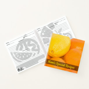 Orangen- und Lemon-Nah-Up-Foto Notizbuch