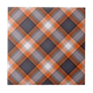 Orangen-und Marine-Blau kariert Fliese