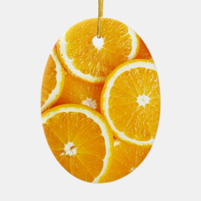 Orangen und mehr Orangen Keramikornament (Vorne)