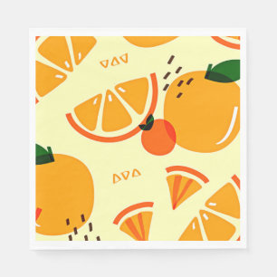 Orangen und Orangen Serviette