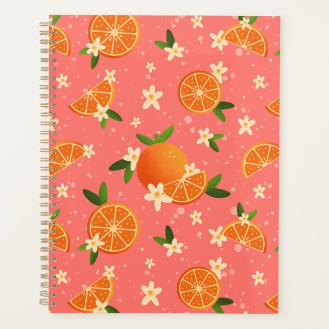 Orangen und Orangenblüte Planner Planer (Vorderseite)