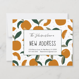 Orangen und Orangenblüten Neuer Umzug Adresse Ankündigung