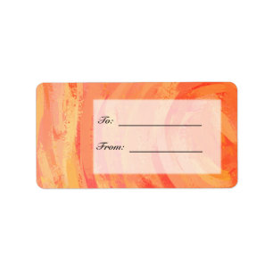 Orangen- und Schwarze Monogramm-Feuersee Adressaufkleber