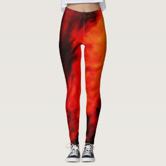 Orangen- und Schwarznebel Leggings