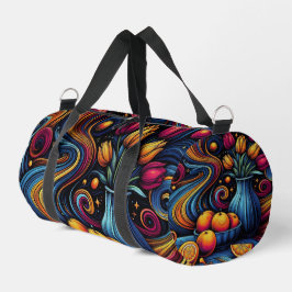 Orangen- und Tulpenfarben Duffle Bag