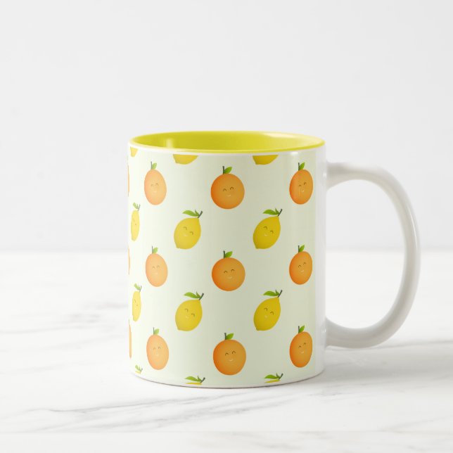 Orangen-und Zitronen-Zitrusfrucht-Sommer-Tasse Zweifarbige Tasse (Rechts)