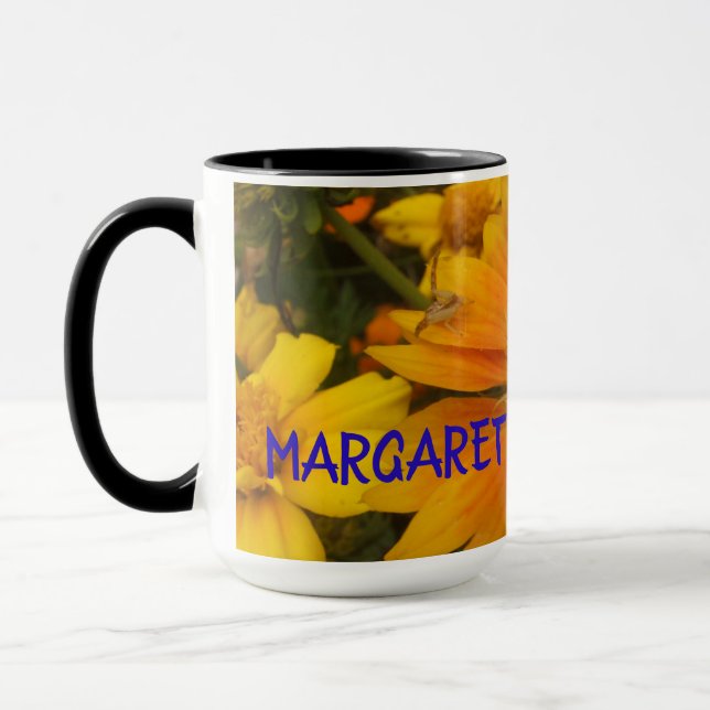 Orangen und Zitronenblanken mit Krebspinne Tasse (Links)