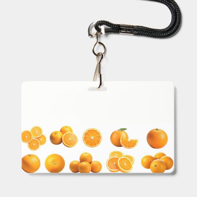 Orangen-Verkäufer-Abzeichen Ausweis (Vorderseite mit Lanyard)