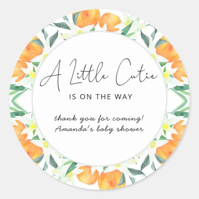 Orangen vielen Dank Runder Aufkleber (Vorderseite)