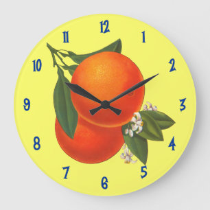 Orangen Vintage Crate Art Wall Clock Große Wanduhr