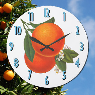 Orangen Vintage-Kiste Kunst Küchenuhr Große Wanduhr