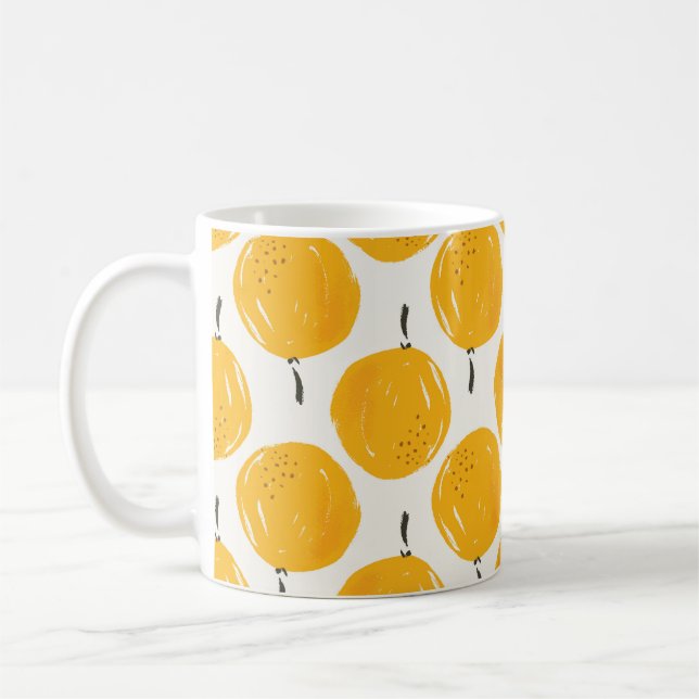 Orangen von Wasserfarben, handbemalt Kaffeetasse (Links)