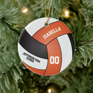 Orangen-, Weiß- und Schwarzwalball Keramik Ornament