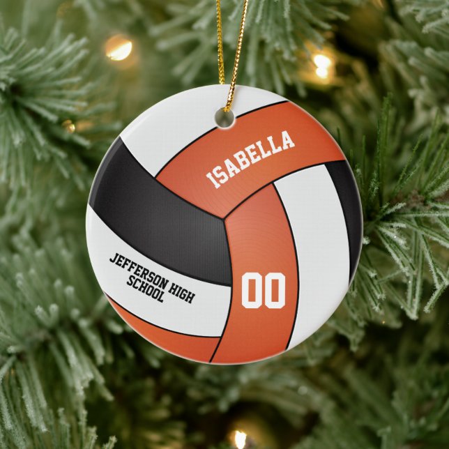 Orangen-, Weiß- und Schwarzwalball Keramik Ornament (Baum)