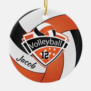 Orangen-, Weiß- und Schwarzwalball Keramik Ornament