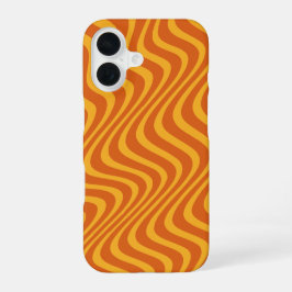 orangen Wellen iPhone 16 Hülle